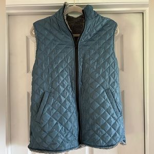 Large Blue Fleece Reversible Vest